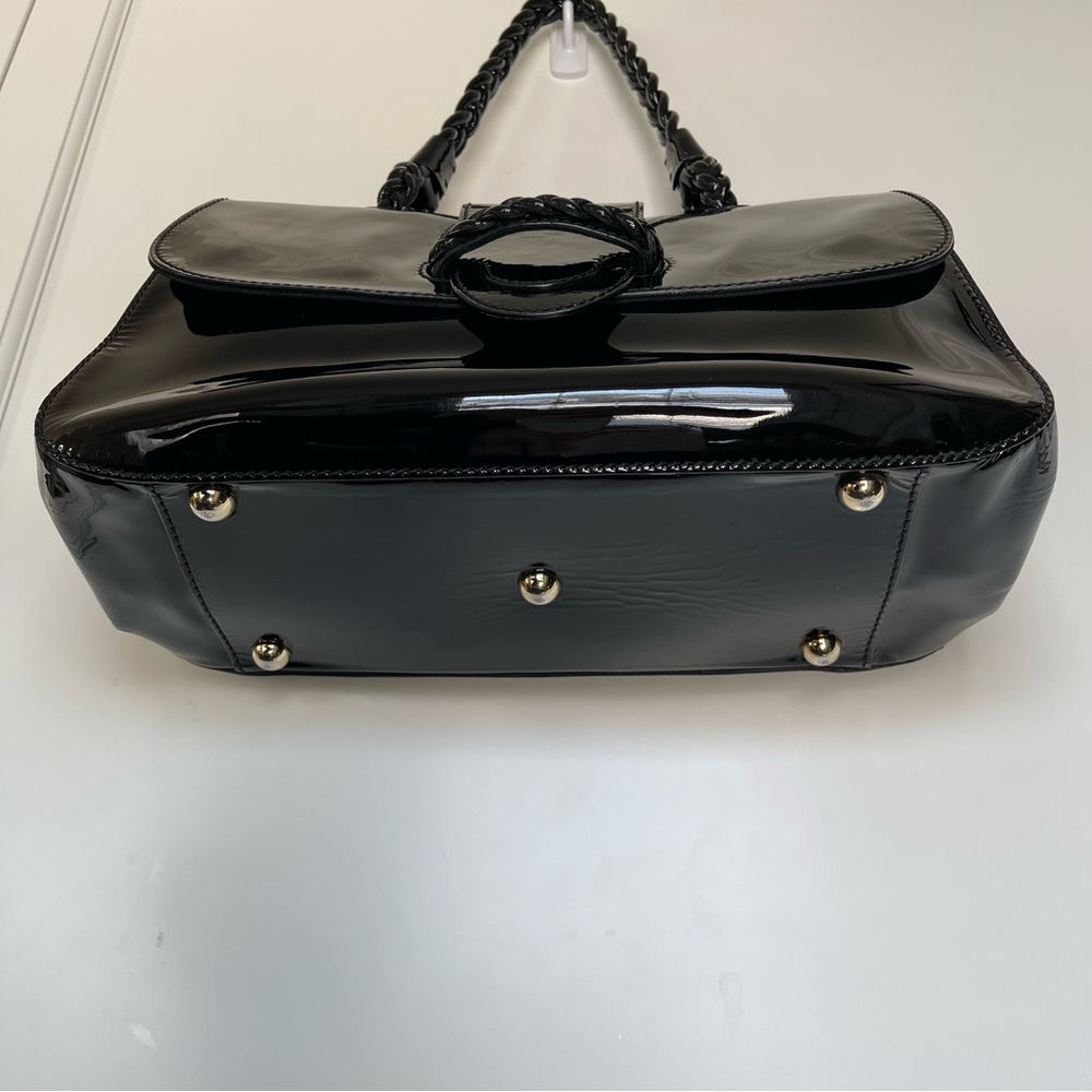 Valentino Garavani Histoire Black Patent Leather Braided Flap Authentic - Picture 5 of 17